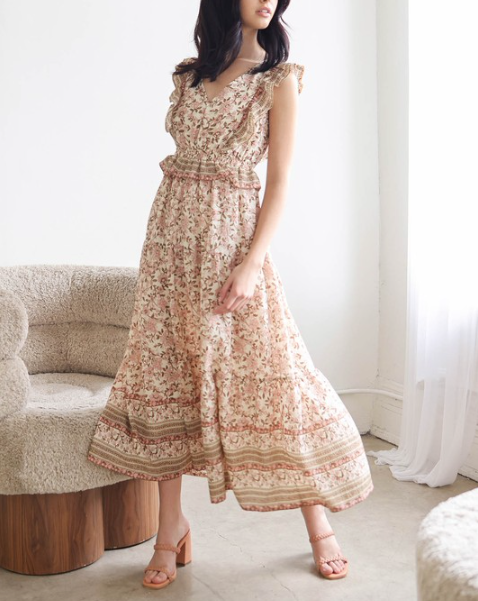 Paisley Printed Midi Dress