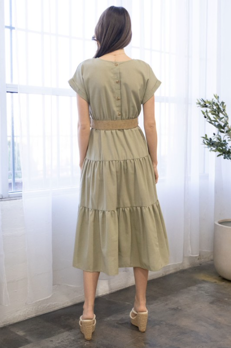 Safari Midi Dress with Belt